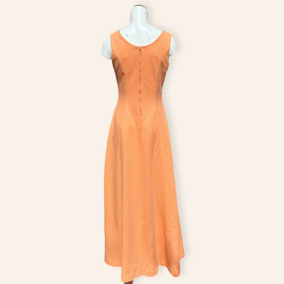 VTG Orange Sherbet Maxi Dress + Puff Sleeve Tie Jacket size 6 - Picture 10 of 12